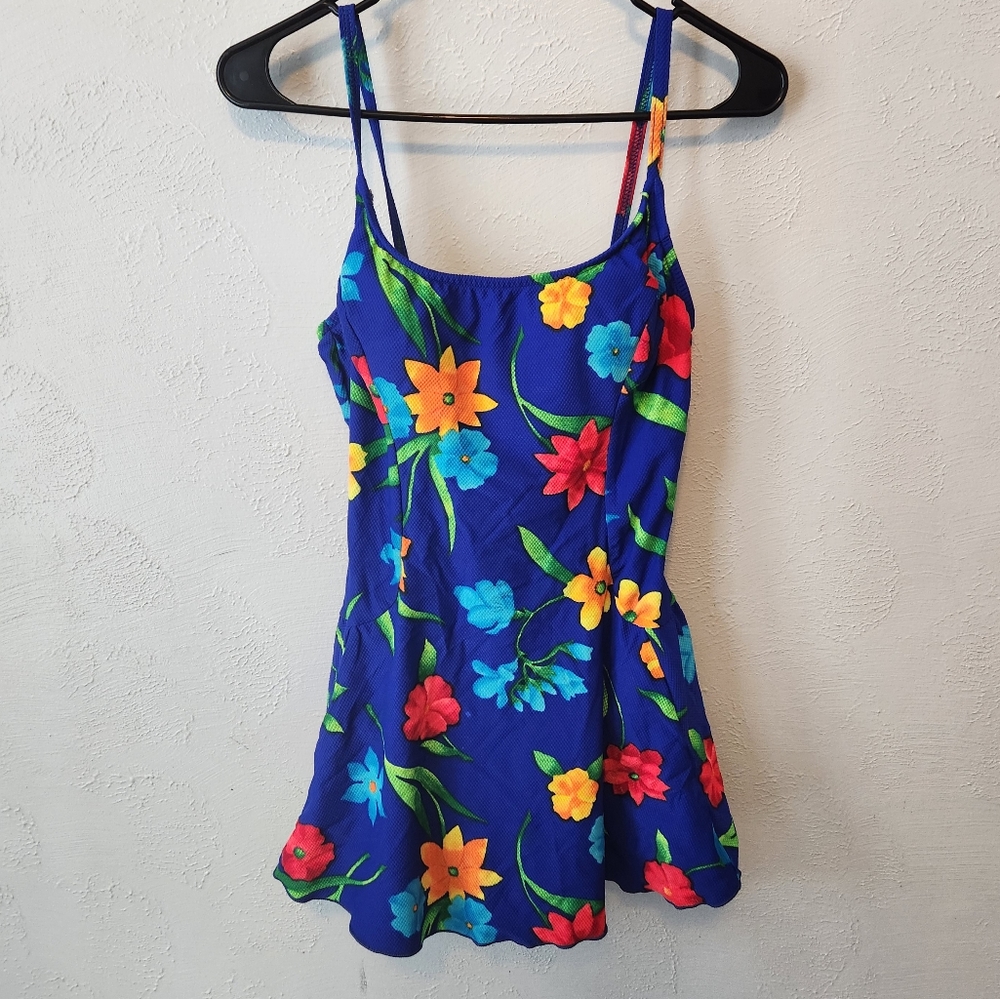 Vintage Floral Swimsuit Size 12